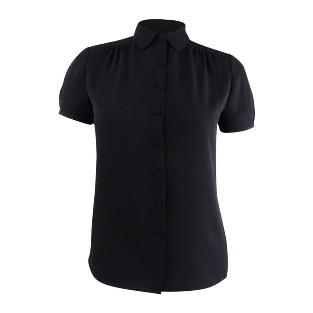 Anne Klein Women's Shirred Button-Front Blouse - Anne Black